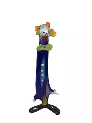 Vintage Murano Art Glass Clown Figurine Hand Blown 7” Tall Italy • $33.96