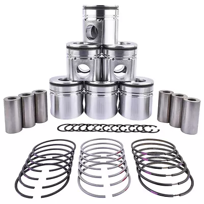 For Dodge Ram Pick-up 5.9L OHV 6BT V8 1994-1998 6×Piston Set With Rings Pins STD • $189.05