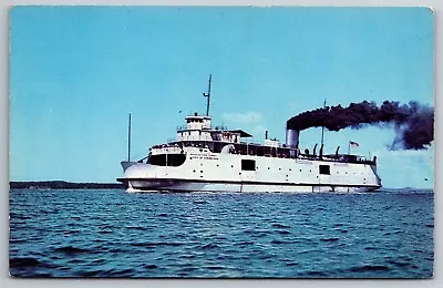 The City Of Cheboygan Ferry St Ignace Mackinaw City MI C1950 Postcard J14 • $12.50