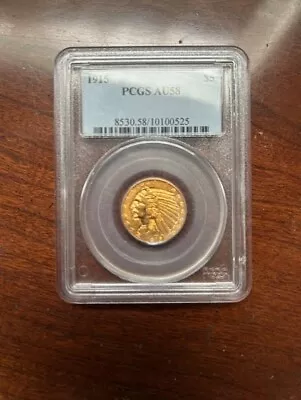 US 1915 $5 Gold Coin AU 58 • $576