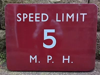 British Railways Speed Limit 5 Mph Midland Region Enamel Station Sign • £175