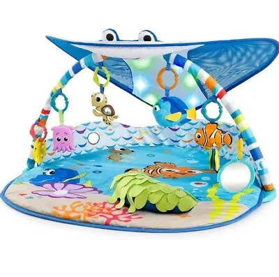 Bright Starts Disney Finding Nemo Mr. Ray Ocean Lights Activity Baby Gym Mat NEW • £52.50