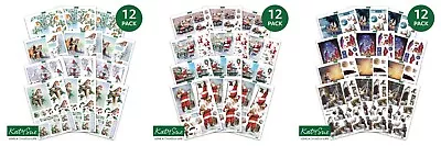 Katy Sue Designs 3D Die-Cut Decoupage - Christmas - Pcks Of 12 Sheets - DISCOUNT • £14.95