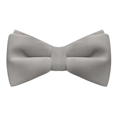 Luxury Silver Oyster Grey Velvet Bow Tie • £11.99