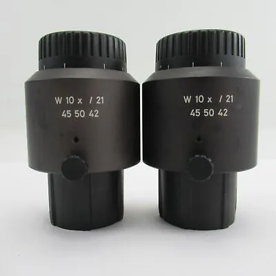 Zeiss W 10x/21 30mm Diopter Adjustable Stereo Microscope Eyepiece Pair 45 50 42 • $174.95