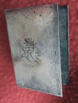 Rare Antique Sterling Silver Match  Book Cover Engraved With A Lion With Sceptor • $32.95