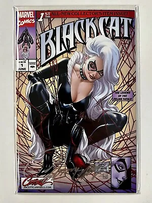 Black Cat #1A J Scott Campbell Signed & Sealed Homage Variant Marvel 2019 • $74.99