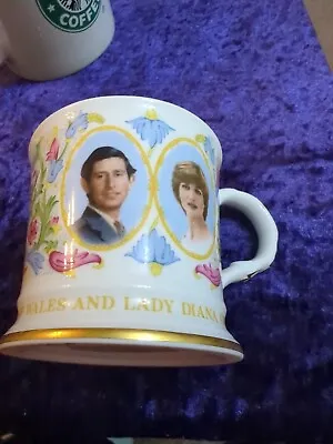 Coalport Porcelain Commemorative Mug Wedding Of Charles & Diana 1981(RED) • £4