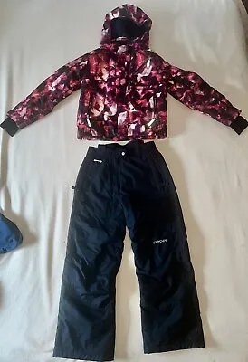 Spyder Floral Girls Lola Ski  Jacket W/ Hood & Snow Pants Set Youth Size 12 Mint • $100