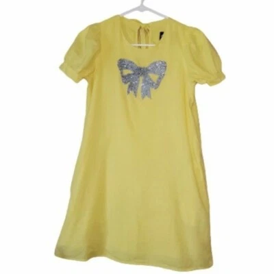 $14.95 • Buy Va Va By Joy Han Dress Size XS Womens Sleeveless Yellow Beaded Bow Pin-Up
