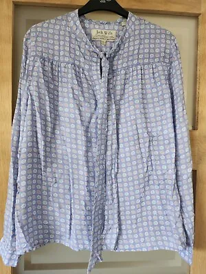 Jack Wills Lilac Floral Ladies Blouse Size 12 Woman's Shirt  • £2.50