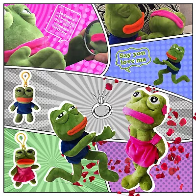 The Pepe 12/40CM Frog Sad Plush Keychain Pendant Stuffed Animal Toy Dolls Soft • $20.02