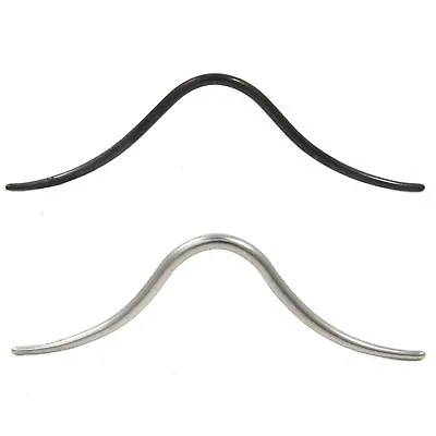 16G 14G Septum Curved Mustache Rings Piercings Silver Or Black IP Surgical Steel • $9.59