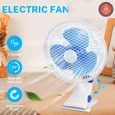 Upgraded 9 Inch Clip On Oscillating Fan Electric With Adjustable Tilt • $24.69