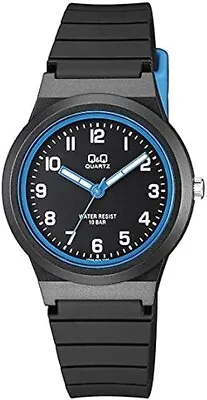 Q&Q Analogue Wrist 35mm Watch VR94J005Y Black/blue Resin Strap • £12