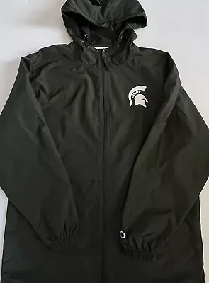 Full Zip Champion MSU Michigan State Windbreaker/Jacket Green L • $29.99