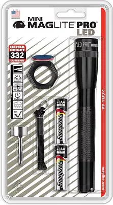 Maglite Mini Led 2 Cell AA Pro Flashlights Black Combo - SP2P01C • $38.99