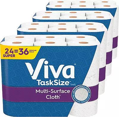 Viva Multi-Surface Cloth Paper Towels Task Size - 24 Super Rolls (4 Packs Of 6) • $40.63