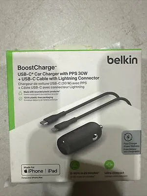 Belkin Boost Car Charger For Apple 30W USB-C To Lightning MFI-Certified #200 • $34.99