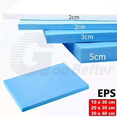 Thick 2cm-5cm EPS Polystyrene Foam Sheet High Density 10x20cm 20x30cm Blue White • $93.55