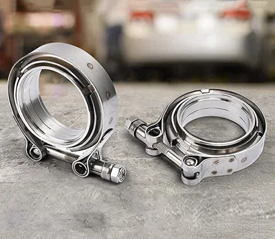 $31.11 • Buy 2PCS 3.5'' Inch Stainless Steel V-Band Clamp Kit Male/Female Turbo Exhaust Vband