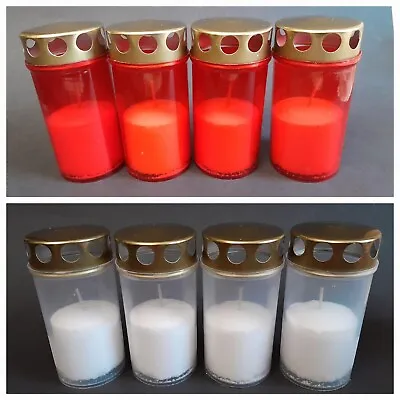 4 Pcs Memorial Grave Prayer Jar Candles Votive Paraffin 24 Hour Choice Color • $6.75