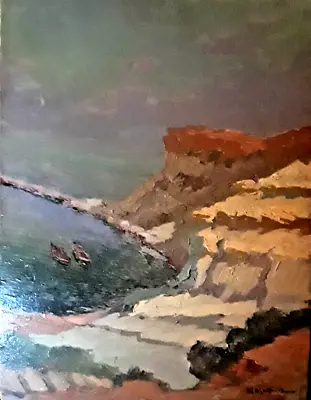 Raymond Martinez (1898 - 1969) View Of Cote Oranaise Algeria Oil On Board • $175