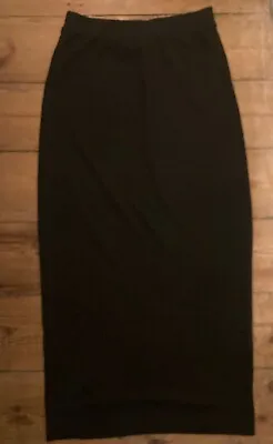 Missguided Petite Ribbed Black Bodycon Skirt Size 14 • £3