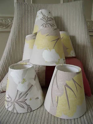 £23 • Buy Handmade Candle Clip Lampshade Laura Ashley Millwood Camomile / Duck Egg  Fabric