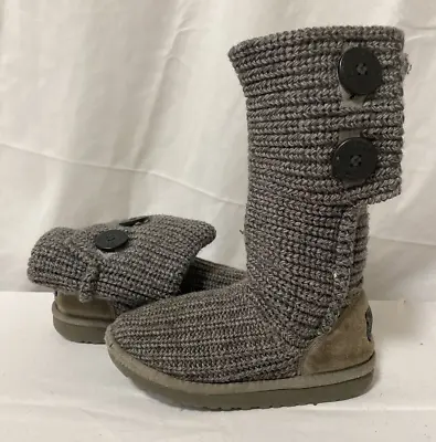 UGG Cardy Sweater Knit 5649 Kids Boot Size 1 Youth Gray EUR 31 UK 13.….X243 • $19.99