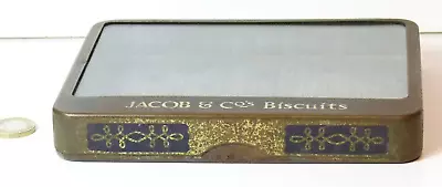 Rare Antique Jacobs Shop Keepers Glass Topped Sample Biscuits Tin Display Retail • £29.99