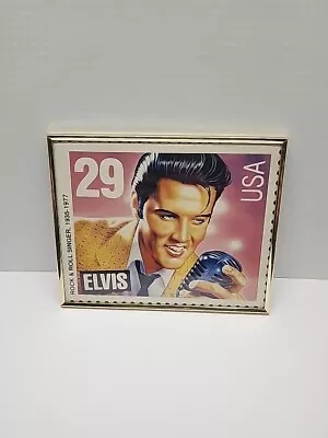  Framed 1992 Elvis Presley Replica 29 Cent Stamp Poster 10 1/8 X 8 1/8 W/ Frame • $15.99