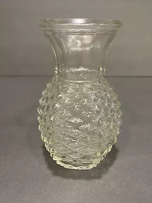 Vintage - Ftd 1983 - Clear Glass Vase - Pineapple Shaped - 5 1/2 Inches Tall • $8.99