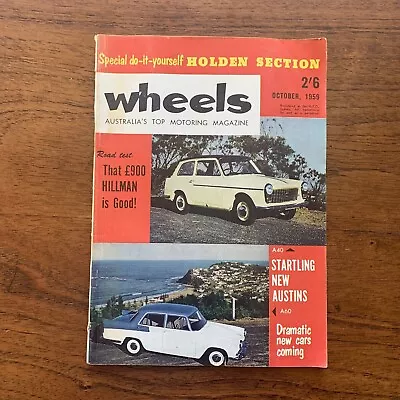 Vintage Oct 1959 'wheels Magazine' Diy Holden Special Austin A40 Hillman Husky • $40