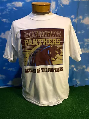 Michigan Panthers Shirt T-Shirt White Fruit Of The Loom SGA Large L Nwot C40 • $11.64