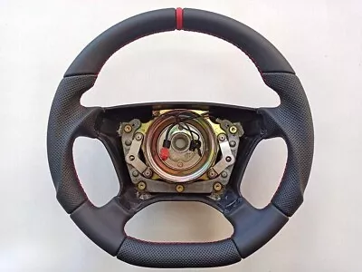⭐Mercedes W124 W202 R129 W210 W140 Steering Wheel TWO Type Leather RED Stitches • $525