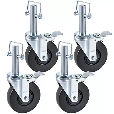 VEVOR 5 Swivel Caster With Dual Locking Scaffolding Round Stem Steel Replacement • $35.99