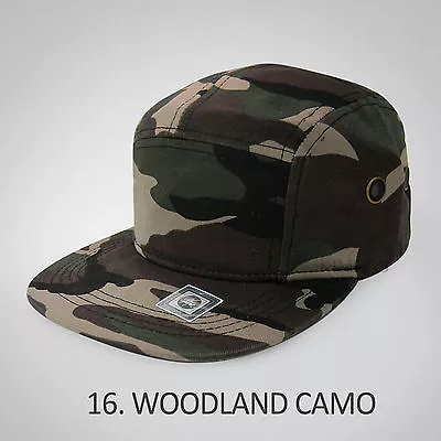 5 Panel Hat Cap Floral Leather Hip Hop Snapback Skate Camp Army Blank Plain Brim • $12.95