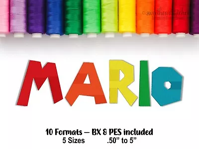 Mario Machine Embroidery Font BX Ready Embroidery Download USB CD • $4.95