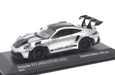 1:43 MINICHAMPS 2023 PORSCHE 911 992 GT3 RS Silver Black Rims LE 300 Pcs. DEALER • $79.99