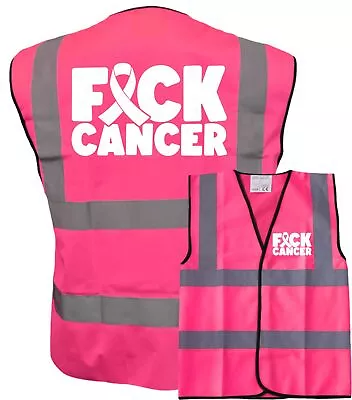 F*CK Cancer Logo Hi Vis Pink Vests Charity Walks Mud Runs Race For Life • £7.99