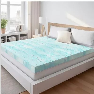 Sweetcrispy Mattress Topper- Cooling Gel Infused Memory Foam -3” Twin- Unopened! • $25