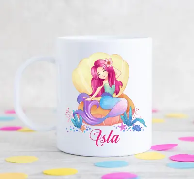 £10.85 • Buy Personalised Mermaid Unbreakable Hard Plastic Kids Children's Mug Cup Gift  
