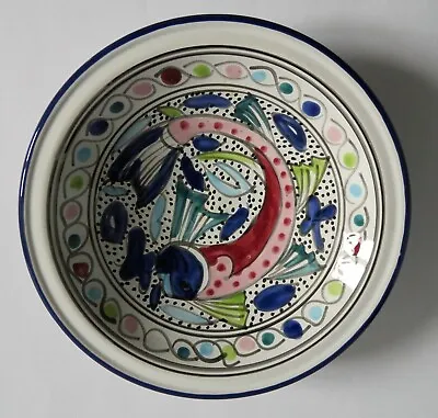 £29.99 • Buy Le Souk Tunisian Hand Painted Large Decorative Ceramic Bowl Fish Design