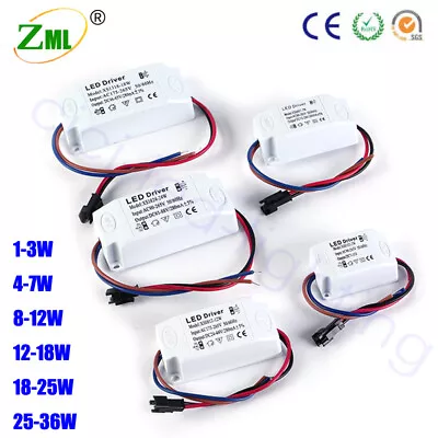 LED Driver 3W 18W 24W 36W DC 12V Transformer 300ma Power Adapter Home Converter • $3.42