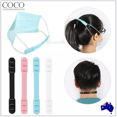 4x Face Mask Adjustable Ear Hook Strap Extension Ear Saver Fixing Clip Buckle • $6.95