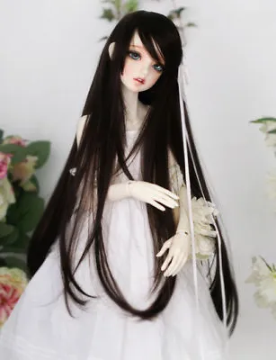 8-9  1/3 BJD Black Long Wig LUTS Doll SD DZ DOD MSD Dollfie Hair • $23.22