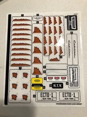 Sticker Sheet For Lego Ecto-1 Set #10274 Part # 10274stk01 Brand New Genuine • $15