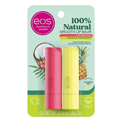 Eos 100% Natural Lip Balm Coconut Milk And Pineapple Passionfruit 0.14 Oz 2 Pack • $3.95