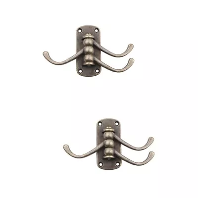 2 Pc Robe Swing Arm Swivel Wall Hook Hook Coat Hook Vintage Decor Towel Rack • $19.44